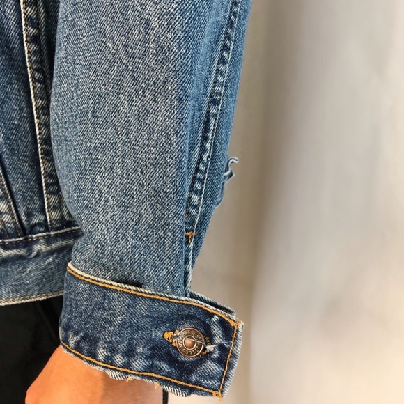 VINTAGE 80s levis denim trucker jacket size large - Picture 2 of 3